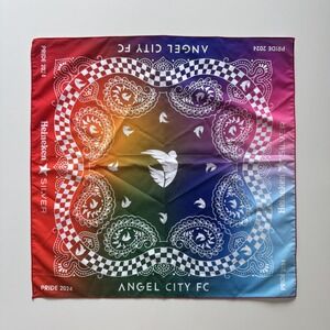 ANGEL CITY FOOTBALL CLUB Pride Night 2024 Bandana ACFC Los Angeles Rainbow Scarf